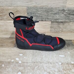 Level Six Creek 2.0 Mens Shoes Sz 7 Black Red Leather Lace Up Mid Top Sneakers